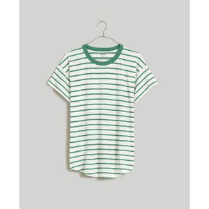 Madewell Whisper Crew Neck Tee in Lobster Stripe Size S
